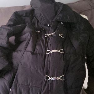 Black , knee length, silver buckles